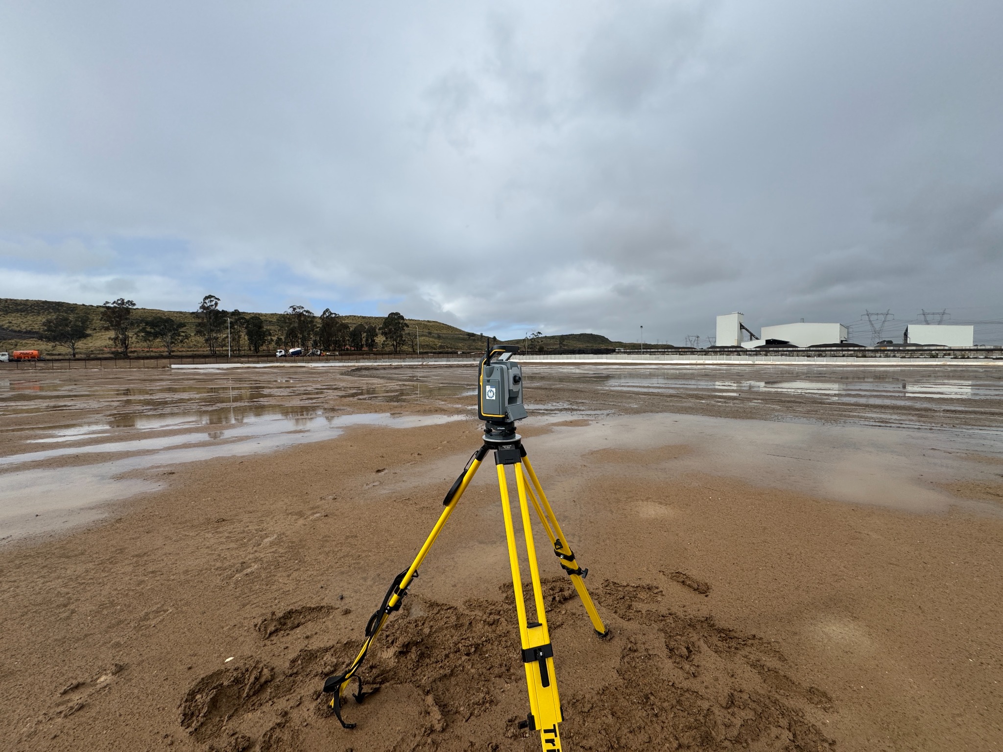 Civil surveying works on infrastructure site